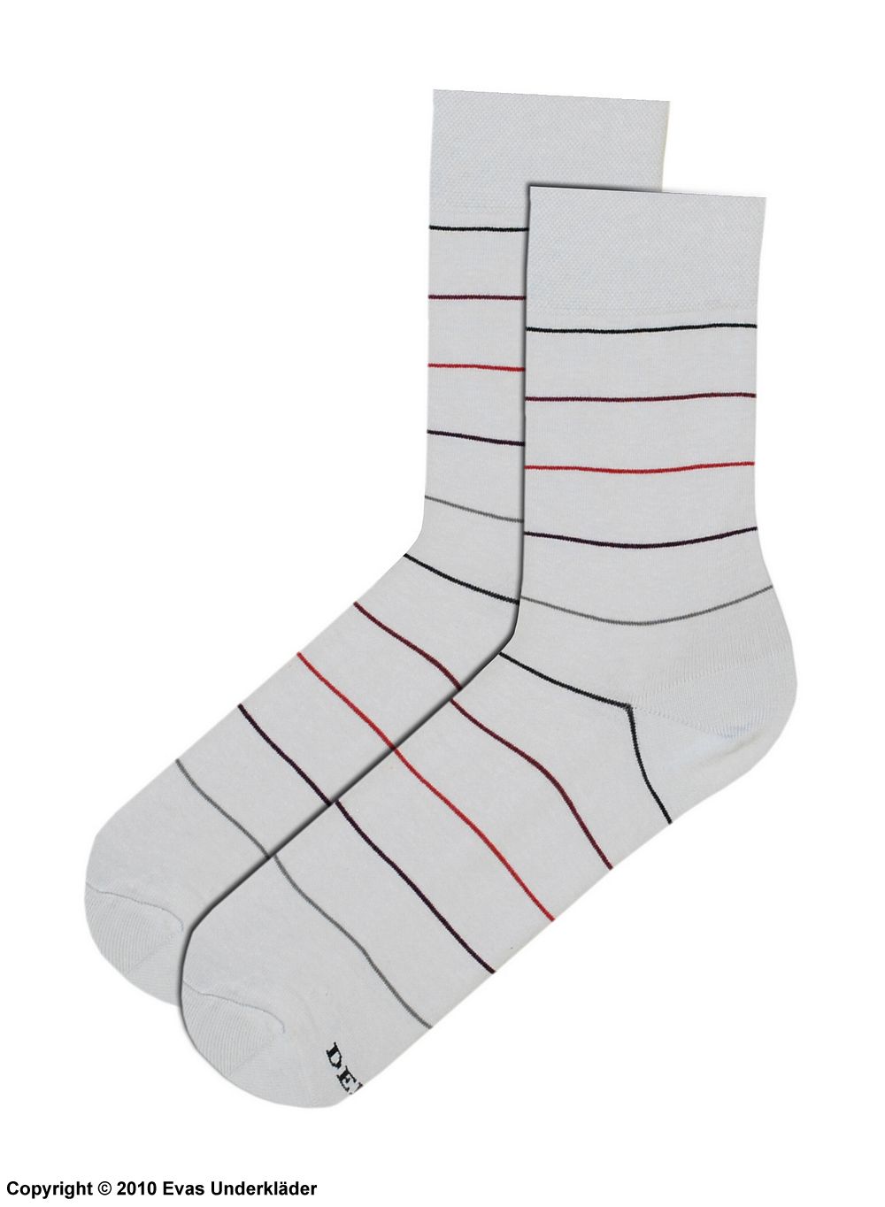 Socken ohne Gummibund, hochwertige Baumwolle, horizontale Streifen